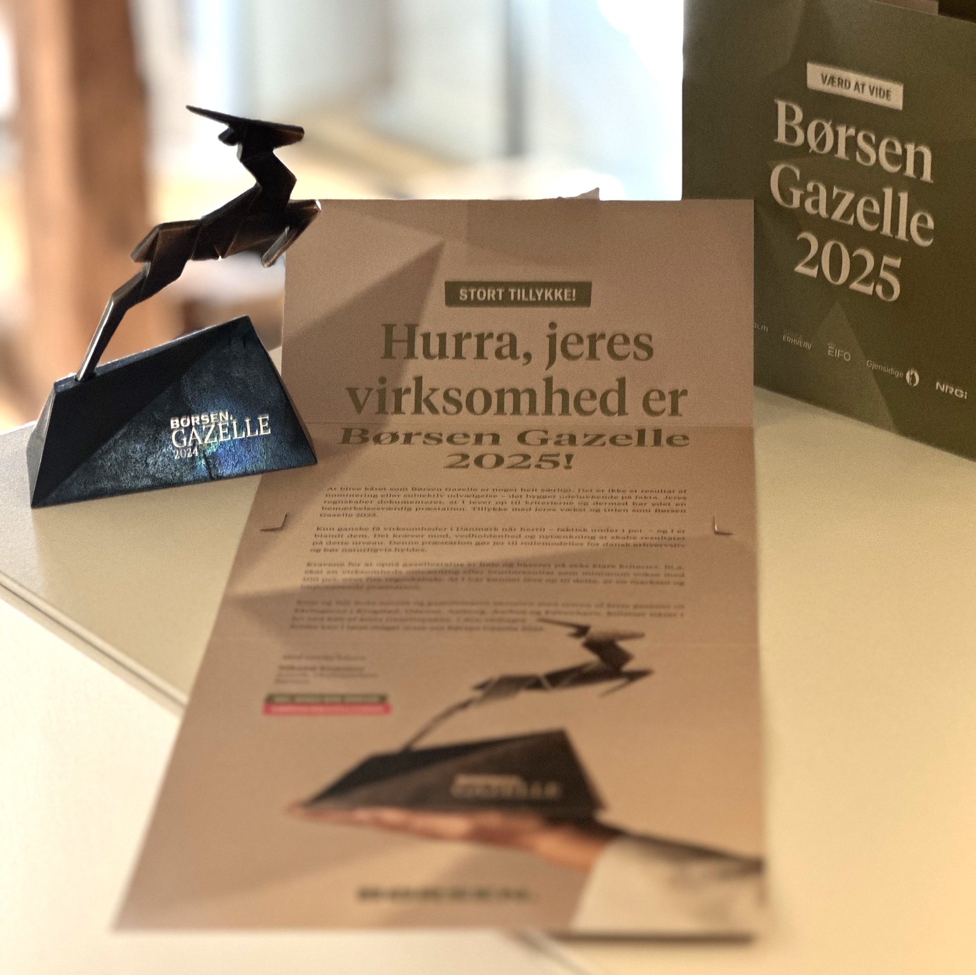 Endnu en gang kåret som Gazelle – 2024 og nu igen i 2025!